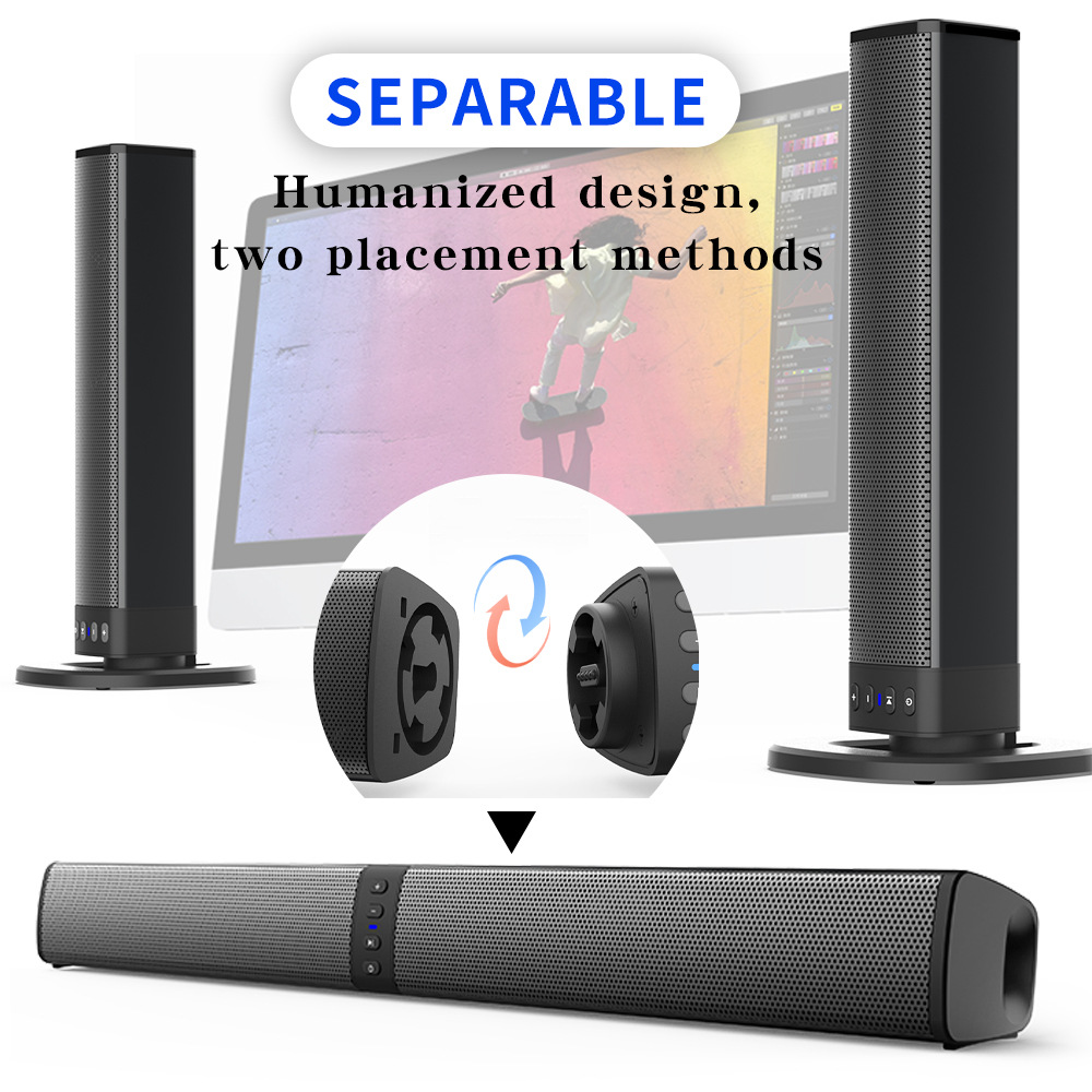 Audio Music Spotify - Soundbar Bluetooth Staccabile per Casa e
