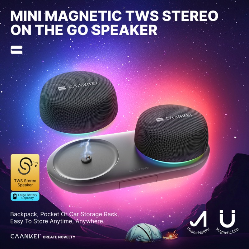 Audio Music Spotify - Altoparlante Bluetooth Magnetico con Luci RGB,