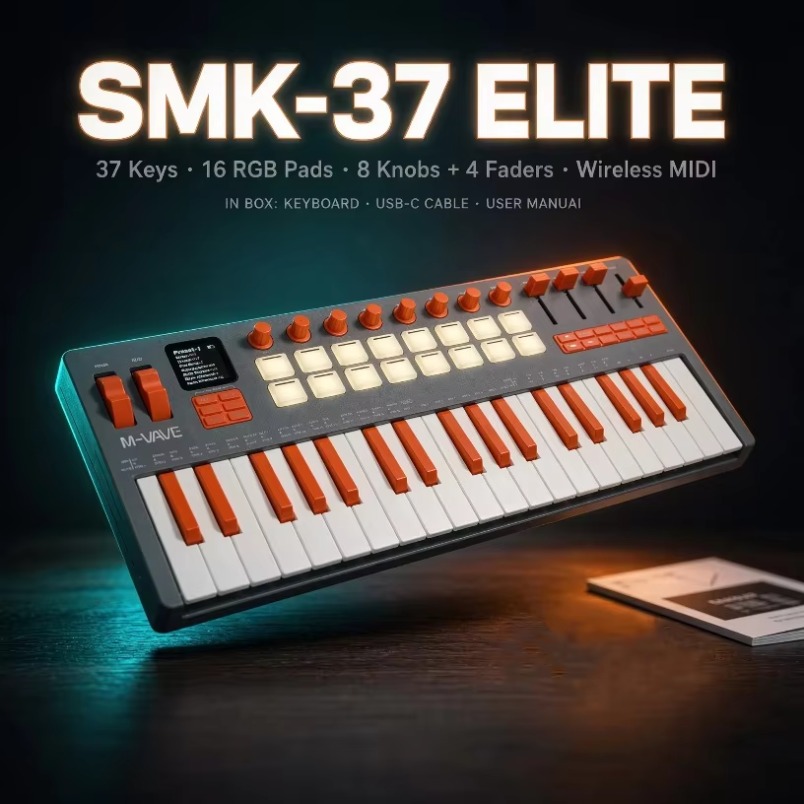 Midi Controller Pad - M-VAVE SMK-37 Tastiera MIDI Elite 37
